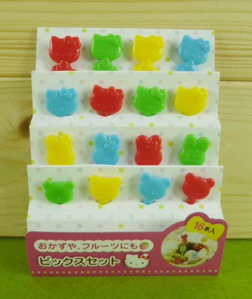 【震撼精品百貨】Hello Kitty 凱蒂貓~16入造型點心叉~彩色【共1款】