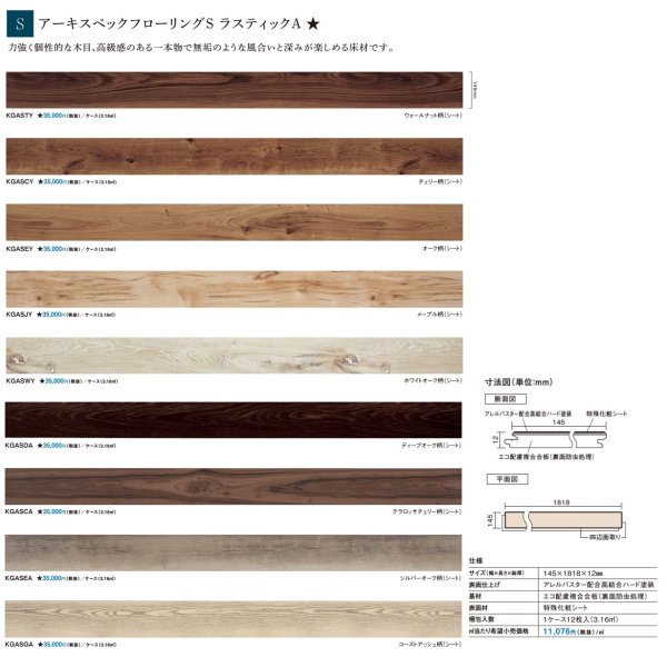 パナソニック木質床材 一般住宅用 アーキスペックフローリングs ラスティックa Kgas 通販 Lineポイント最大0 5 Get Lineショッピング