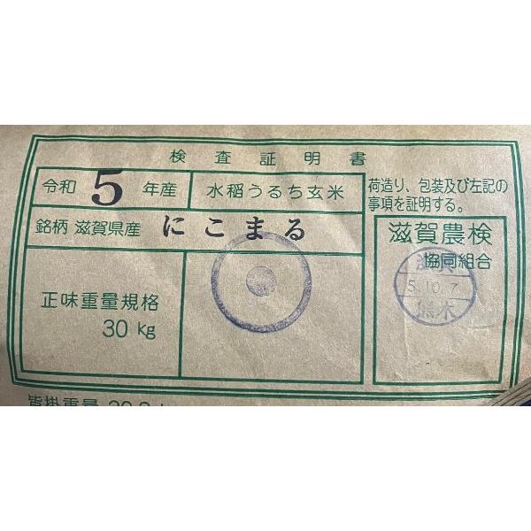 新米 30kg 送料無料 滋賀県 にこまる 1等玄米 クーポンで500円引き