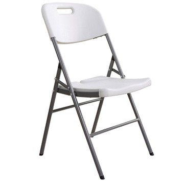 AMOS 素面白折疊椅 白色 寬44 x 深50 x 高86公分 烤漆鐵管 PP塑膠 免組裝  1個