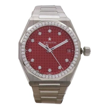 ZENTH真力時 ZENITH Defy Skyline 36 腕錶 紅色錶盤 不鏽鋼 12PD 鑽石 【二手名牌BRAND OFF】