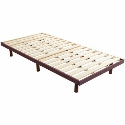 ベッド シングル 3段階 高さ調節 脚付き すのこ ベッド 耐荷重200kg 天然木 木製 北欧 ブラウン フレーム メーカー直送