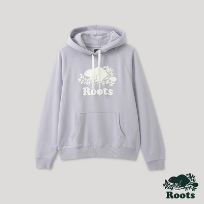 Roots女裝-絕對經典系列 海狸LOGO連帽上衣-紫色