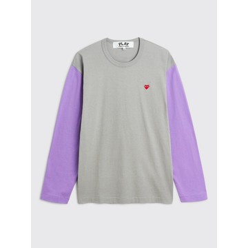 「Doushop」CDG Play 小愛心 薄長袖 灰紫配色