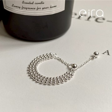 Eira Accessory 三層圓珠抽拉戒指‧925純銀戒指‧可調式戒指‧戒指 簡約 素面 中性 CKJZ0037A