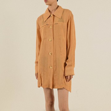 【NaSuBi Vintage】俐落剪裁長版古著襯衫