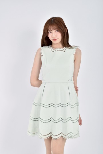 (S) ted baker禮服雕花無袖綠色洋裝