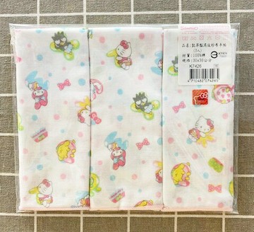 【震撼精品百貨】凱蒂貓 Hello Kitty 三麗鷗 KITTY 台灣製紗布手帕(3入)-滿版A#07426 震撼日式精品百貨