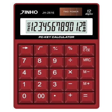 JINHO 京禾 12位元 雙電源復古按鍵系列計算機 JH-2616-N  1台  馬術紅