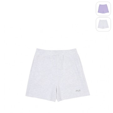 【FILA】KIDS 女童款 針織短褲-淺麻灰 5SHZ-4406-MY