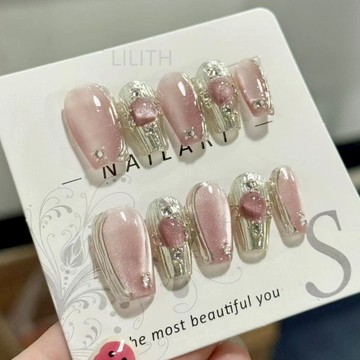 可隔日到貨！布契拉提 純手工穿戴甲 千金貓眼 高級感顯白 光療甲 手工甲 假指甲 指甲貼 美甲 韓國美甲