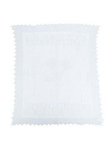 Bonpoint - logo pointelle-knit blanket - kids - Cotton/Wool - One Size - Blue