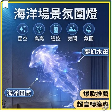 夢幻蝴蝶水晶投影燈 可營造海洋場景 多色彩光房間氛圍裝飾燈 小夜燈 海洋場景夢幻蝴蝶氛圍燈 臥室裝飾彩光投影小夜燈