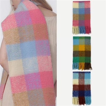 【巴黎精品】現貨+預購 針織圍巾圍脖圍冷氣房披肩秋冬保暖加絨加厚磅休閒生日禮物-羊毛拼接拼色針織2色a1ls81