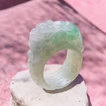 【招財神獸】冰飄綠貔貅玉戒| 國際17圍| 天然緬甸翡翠A貨| 送禮