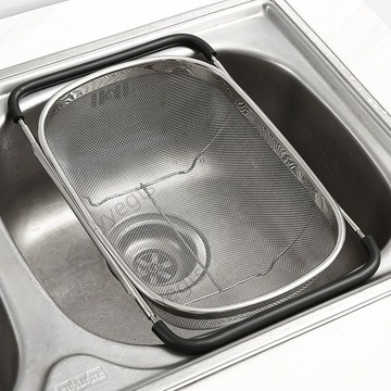 【臺灣好物】 可伸缩沥水篮厨房水槽通用洗菜池全套洗碗池碗碟收纳架万能沥水架  9・27