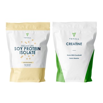 Muscle補給包-選手20號：分離大豆蛋白(1kg/袋)+肌酸(400g/包)-選手20號