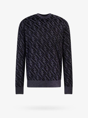 Wool and viscose sweater with ff motif - FENDI - gender_Man