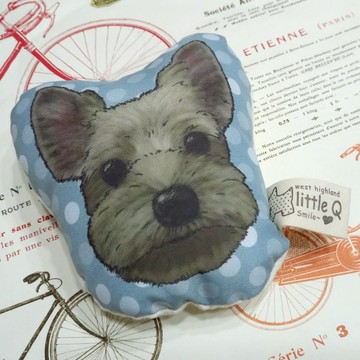 約克夏~布料吊飾~啾啾叫~鑰匙圈狗玩具