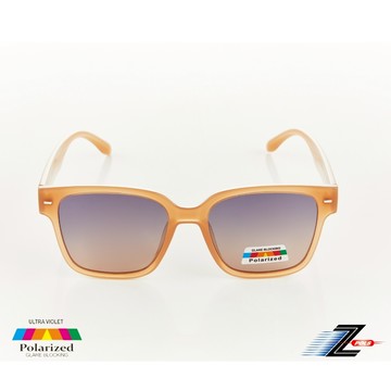 Z-POLS 日韓潮流新款版型 透茶褐大框設計Polarized寶麗來漸偏光抗UV400太陽眼鏡(時尚有型好穿搭)