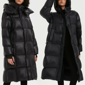 【巴黎精品】現貨+預購頂級真羽絨外套90%鵝絨羽絨衣秋冬外套保暖上衣大碼休閒女裝-黑色連帽情侶過膝a1lr7