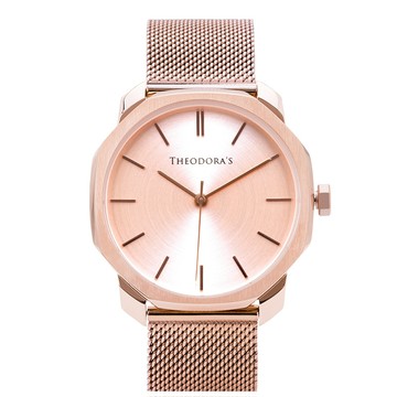 Diana 簡約八邊形金屬腕錶 黛安娜粉膚-米蘭玫金