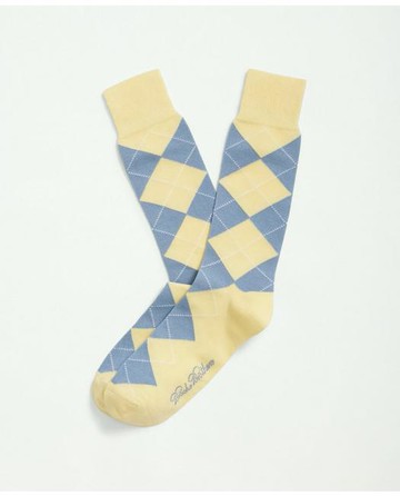Brooks Brothers Men's Cotton Blend Argyle Socks | Medium Yellow