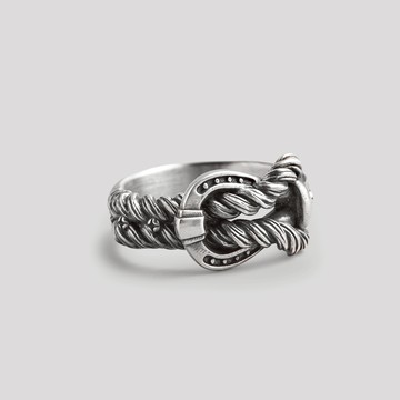 【JK銀飾】幸運之光・回星 尾戒／925純銀【純銀戒指、馬蹄戒指、馬蹄鐵、繩結、無限大】