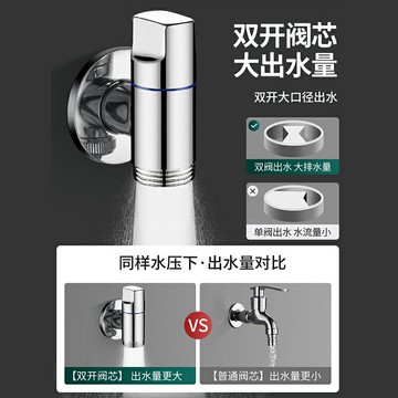 洗衣機專用水龍頭自動止水閥進水加長迷你水嘴接頭雙出螺紋出水