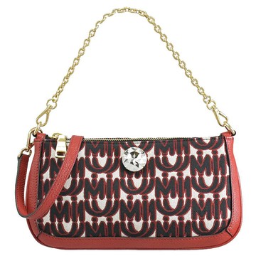 Miu Miu 5BH132 電繡LOGO帆布拼接兩用包.紅