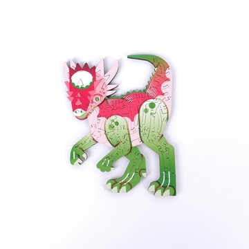 海裡魚50pcs木質拼圖_白堊紀恐龍-厚頭龍