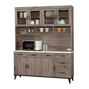 文創集 歐曼卡5.3尺七門六抽高餐櫃組合-160.4x43x201.7cm免組