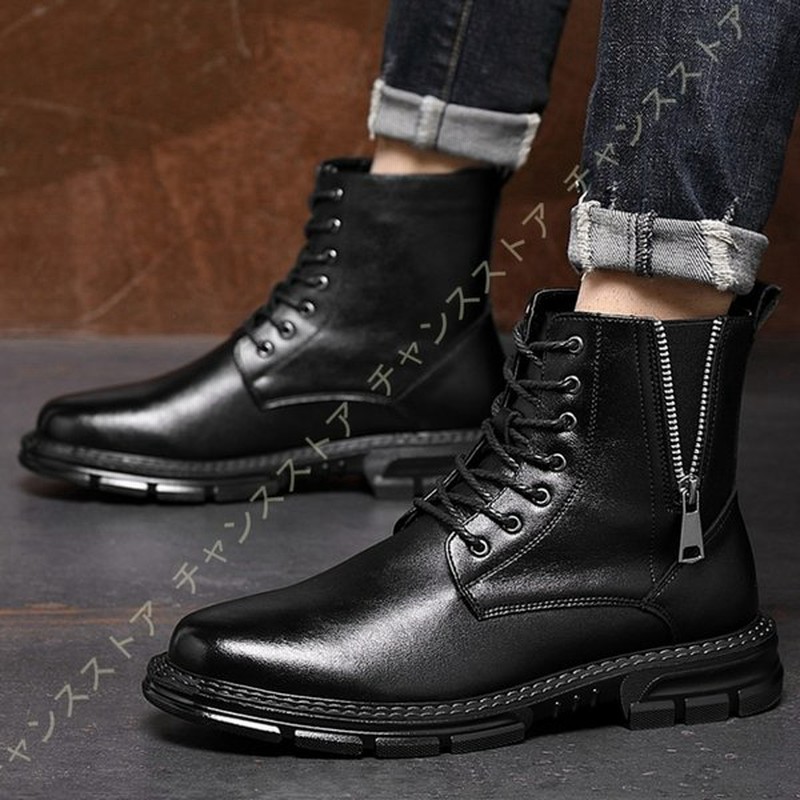 マウンテンブーツ ショートブーツ レザーシューズ アウトドアシューズ レザーブーツ レースアップブーツ 革靴 メンズ