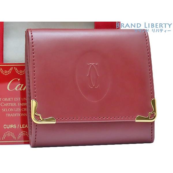 中古】Cartier コインケース マストライン ボルドー レザー L3000464 