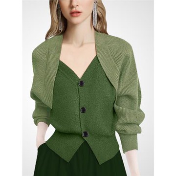 法式洋氣紫色拼接撞色針織衫女2026年春季新款獨特別致小個子毛衣