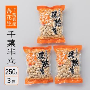 ふるさと納税 千葉県産落花生　から付き煎り豆　千葉半立　250g×3袋　さとうの落花生　ピーナッツ　殻付き　縁起物 千葉県船橋市