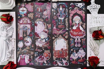 OKMT新七天原創社團咕卡貼紙PET手帳手賬膠帶 貝殼光 洛麗塔兔子