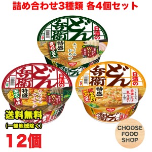 日清食品 どん兵衛 特盛 西 きつね 天ぷら かき揚げ うどん アソート 3種類 各4個セット合計12個 送料無料（北海道・東北・沖縄除く）