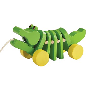 PLAN TOYS 舞動鱷魚拉車  1個  綠色 + 黃色