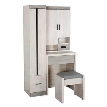 【日安家居】MIT愛拉化妝鏡台組(含側鏡)/二色白梧桐