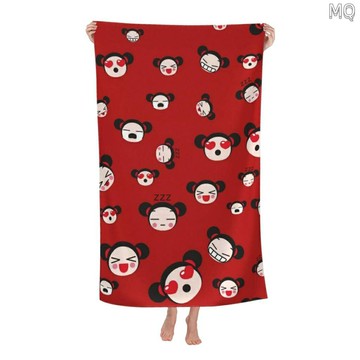 全新 Pucca 中性超細纖維毛巾浴袍浴巾時尚印花沙灘巾 130*80cm(52*32in)