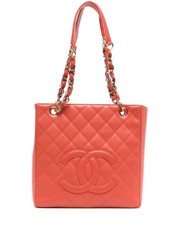 CHANEL Pre-Owned - 2003 Petite Shopping tote bag - women - Caviar Leather - One Size - Orange