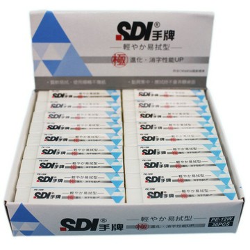 SDI 手牌 橡皮擦 PE-12W/一個入(定12) 輕感易拭型筆擦 細長(白) 塑膠擦 MIT製【APP滿額下單10%點數(單一帳號最高1000點)】4/30止