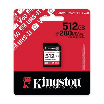 Kingston 金士頓 Canvas React Plus 512GB SDXC UHS-II V60 U3 記憶卡
