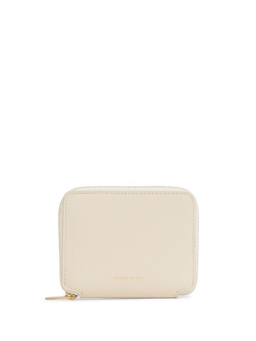 Mansur Gavriel - logo-stamp zip-around wallet - women - Calf Leather - One Size - White