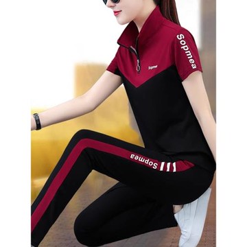純棉休閑運動套裝女2025夏季新款中年女裝夏裝媽媽兩件套40歲洋氣