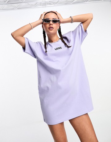 Vans center V t-shirt dress in lilac-Purple