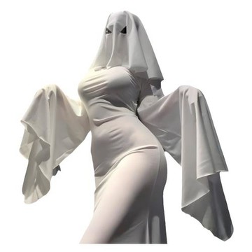 保守幽靈娘 萬圣節變裝cos女裝兩穿修身魚尾裙角色扮演派對