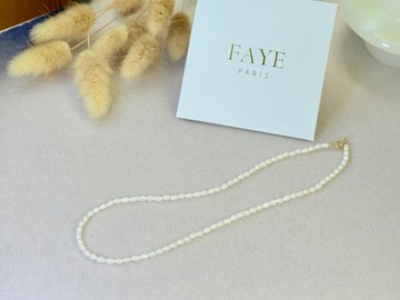 天然淡水珍珠14KGF凡爾賽法式極簡項鏈 獨立原創 新年情人節禮物