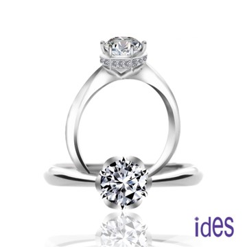 ides愛蒂思 GIA鑑定1克拉F/VS1八心八箭完美3EX車工鑽石戒指